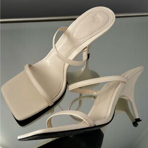 Zara Square Toe White sandal